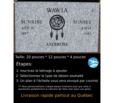 Plaque Funéraire en Granit #013