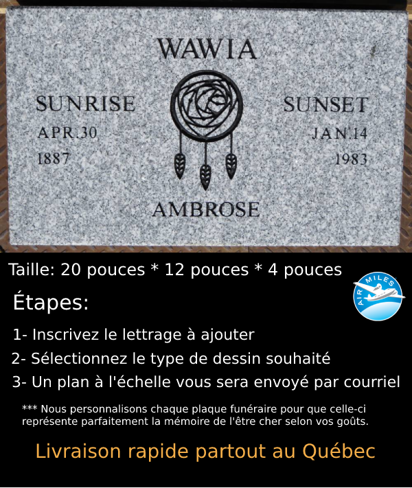 Plaque Funéraire en Granit #013 · PF013 · Monument Funéraire