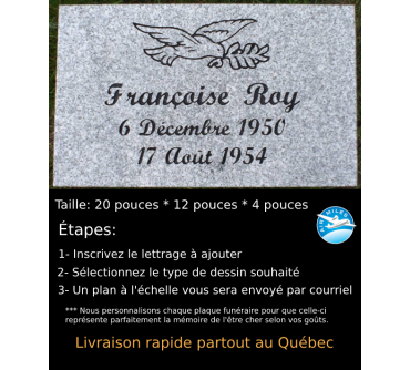 Plaque Funéraire en Granit #016