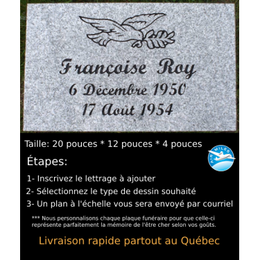 Plaque Funéraire en Granit #016