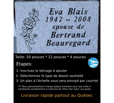 Plaque Funéraire en Granit #017