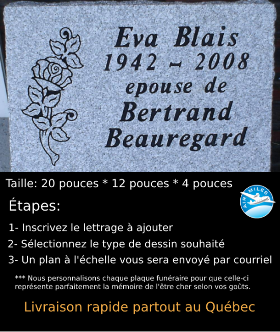 Plaque Funéraire en Granit #017