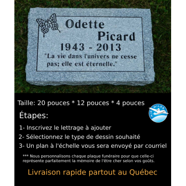 Plaque Funéraire en Granit #029