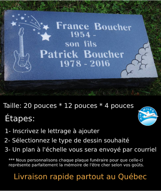 Plaque Funéraire en Granit #037