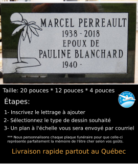 Plaque Funéraire en Granit #043