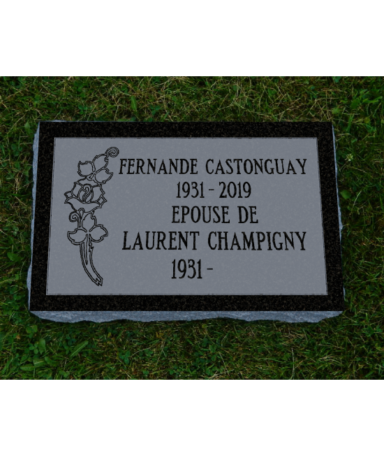 Plaque Funéraire Noire Non poli #100
