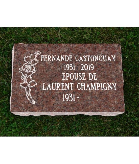 Plaque Funéraire Rose Polie #100