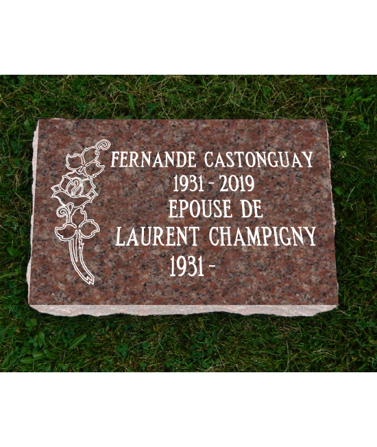 Plaque Funéraire Rose Polie #100