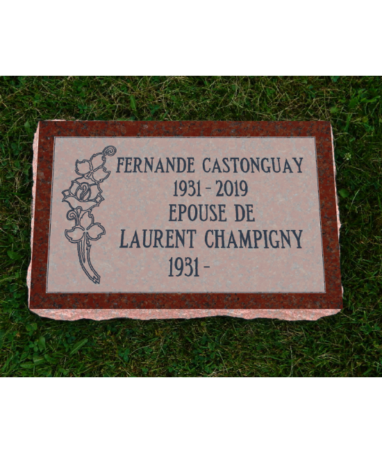 Plaque Funéraire Rouge Non poli #100
