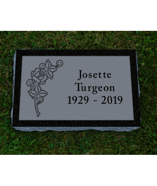 Plaque Funéraire Noire Non poli #108 Plaque Funéraire Noire Non poli #108