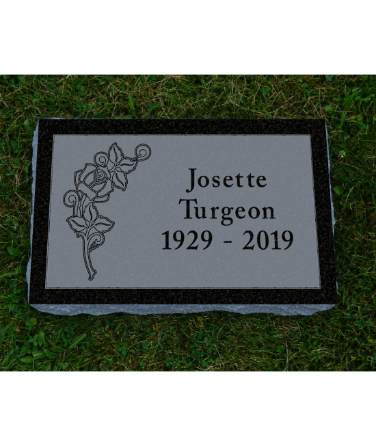 Plaque Funéraire Noire Non poli #108 Plaque Funéraire Noire Non poli #108