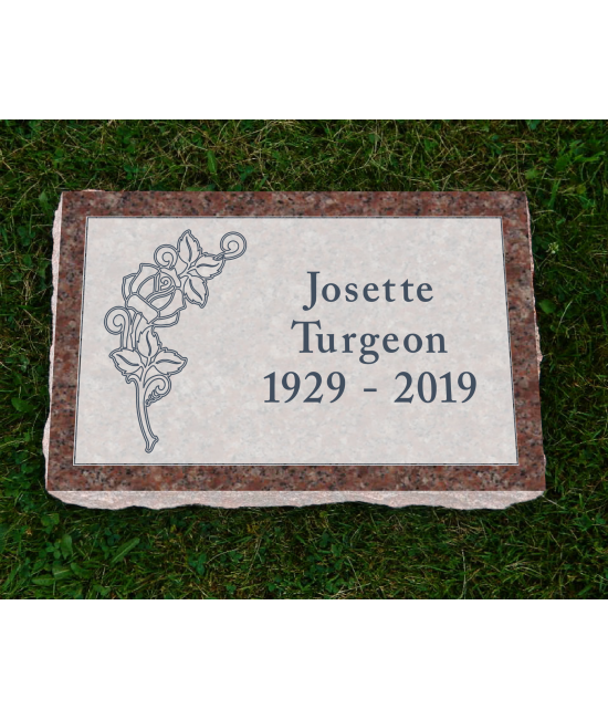 Plaque Funéraire Rose Non poli #108 Plaque Funéraire Rose Non poli #108