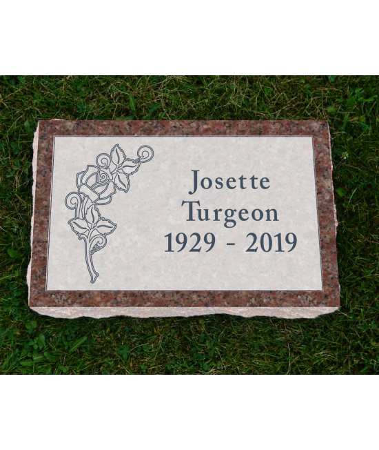 Plaque Funéraire Rose Non poli #108 Plaque Funéraire Rose Non poli #108