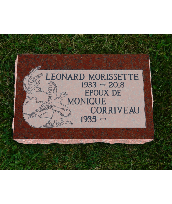 Plaque Funéraire Rouge Non poli #128 Plaque Funéraire Rouge Non poli #128