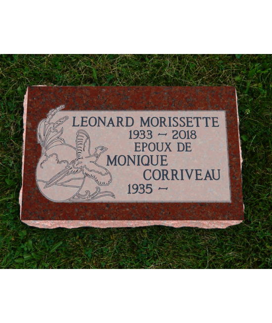 Plaque Funéraire Rouge Non poli #128 Plaque Funéraire Rouge Non poli #128