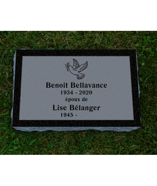 Plaque Funéraire Noire Non poli #127 Plaque Funéraire Noire Non poli #127