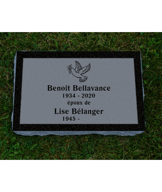 Plaque Funéraire Noire Non poli #127 Plaque Funéraire Noire Non poli #127