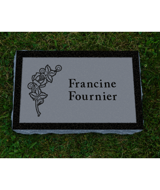 Plaque Funéraire Noire Non poli #126