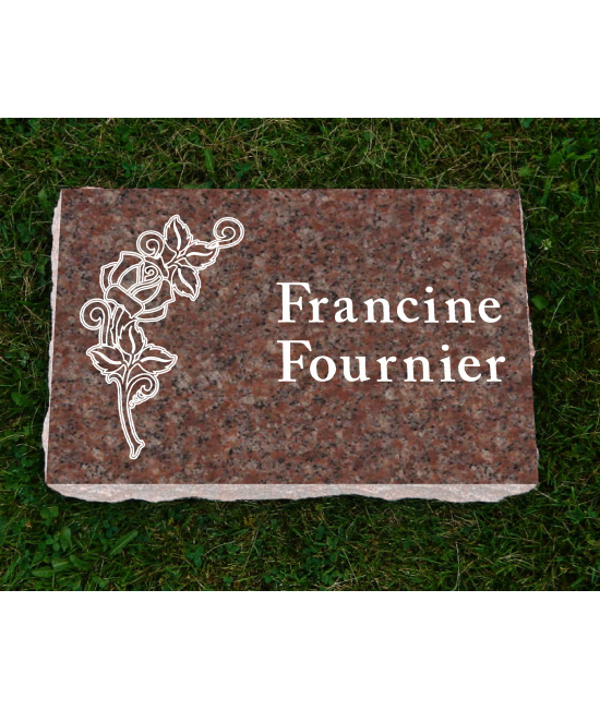 Plaque Funéraire Rose Polie #126