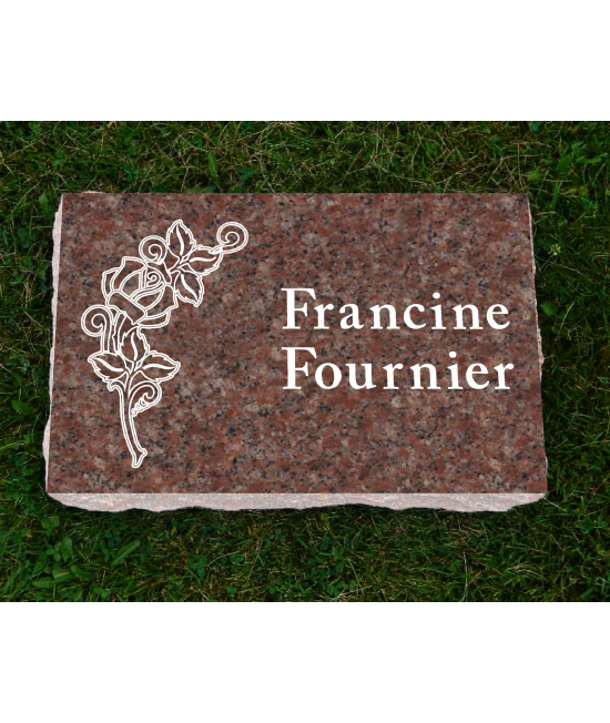 Plaque Funéraire Rose Polie #126