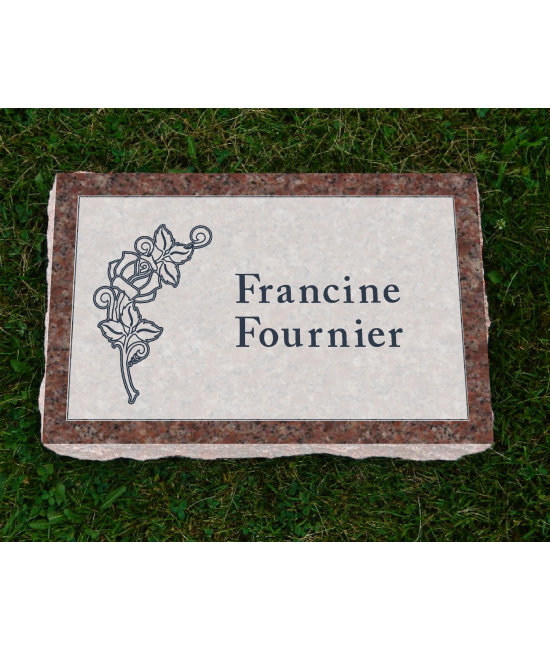 Plaque Funéraire Rose Non poli #126