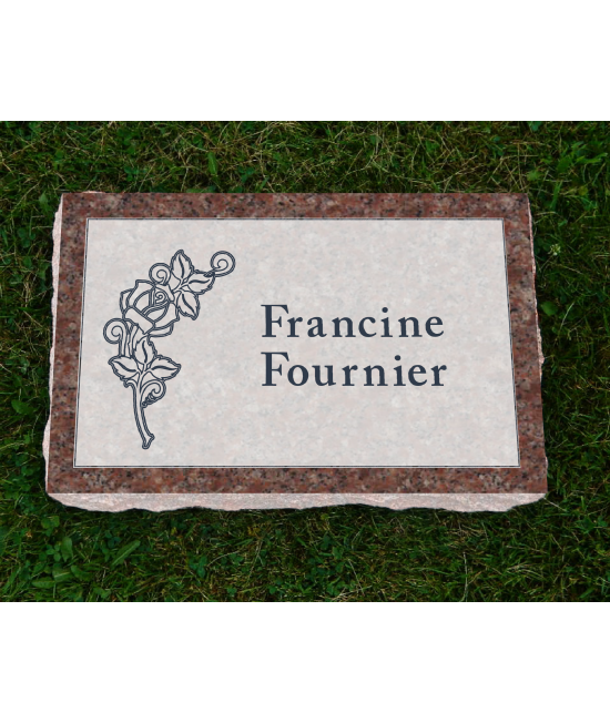 Plaque Funéraire Rose Non poli #126