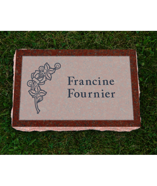 Plaque Funéraire Rouge Non poli #126