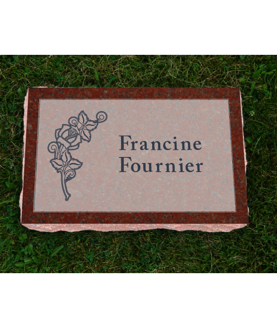 Plaque Funéraire Rouge Non poli #126