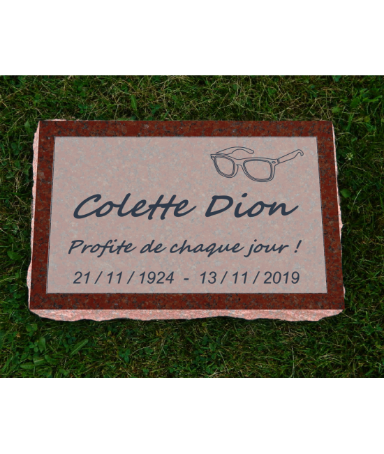 Plaque Funéraire Rouge Non poli #125