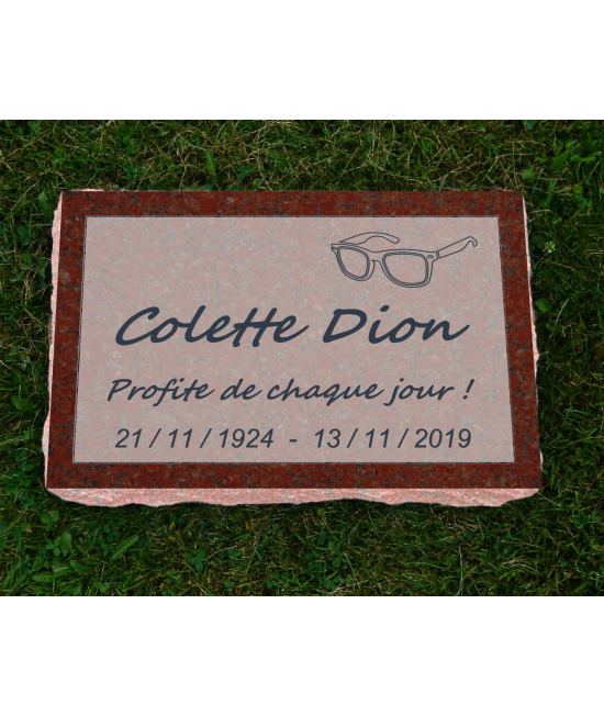 Plaque Funéraire Rouge Non poli #125