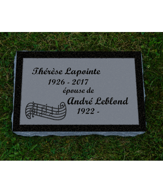Plaque Funéraire Noire Non poli #121