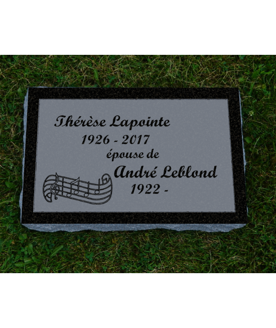 Plaque Funéraire Noire Non poli #121