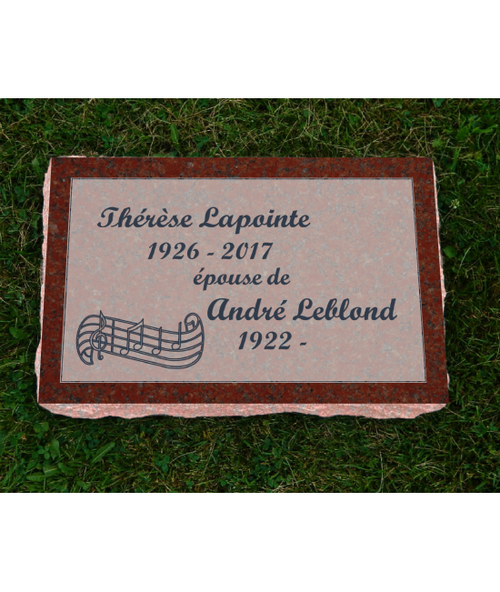 Plaque Funéraire Rouge Non poli #121