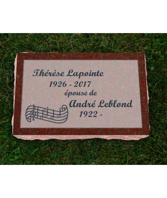 Plaque Funéraire Rouge Non poli #121