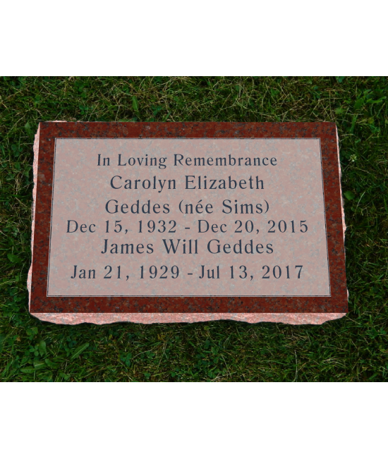 Plaque Funéraire Rouge Non poli #130