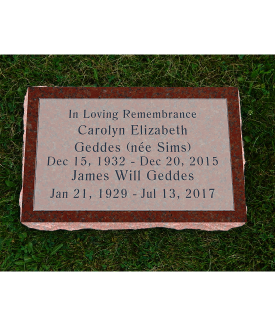 Plaque Funéraire Rouge Non poli #130