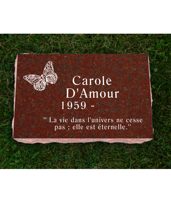 Plaque Funéraire Rouge Poli #105