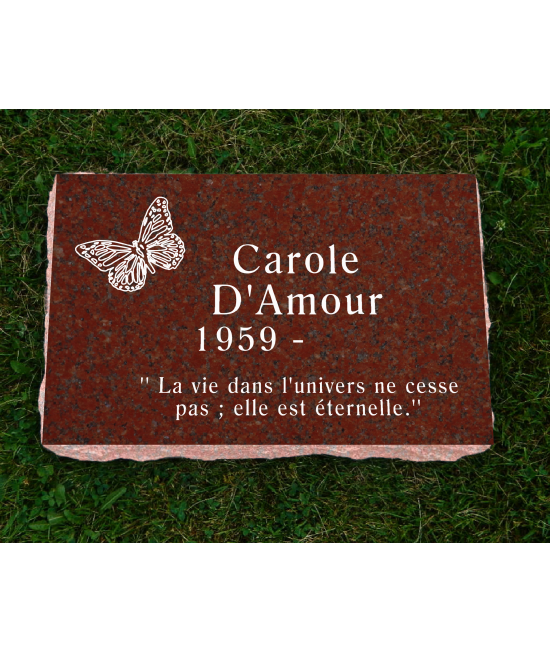 Plaque Funéraire Rouge Poli #105