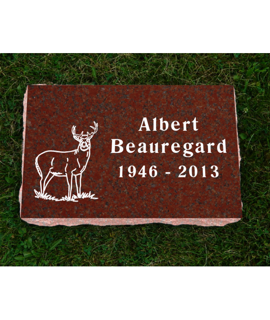 Plaque Funéraire Rouge Poli #110
