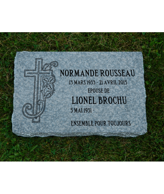 Plaque Funéraire Grise Poli #111