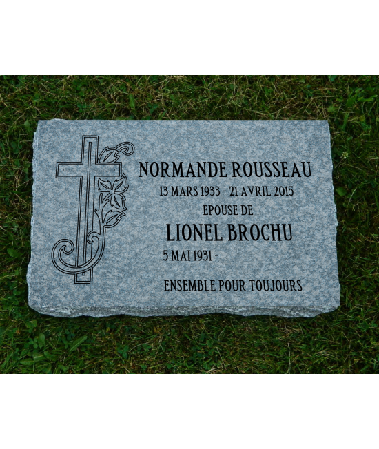Plaque Funéraire Grise Poli #111
