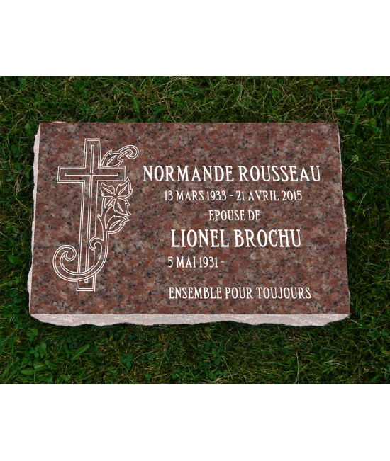 Plaque Funéraire Rose Polie #111