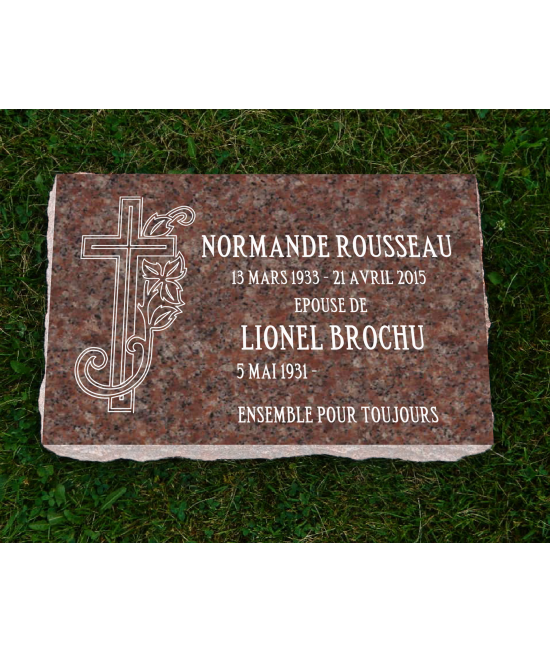 Plaque Funéraire Rose Polie #111