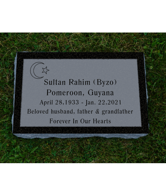 Plaque Funéraire Noire Non poli #112