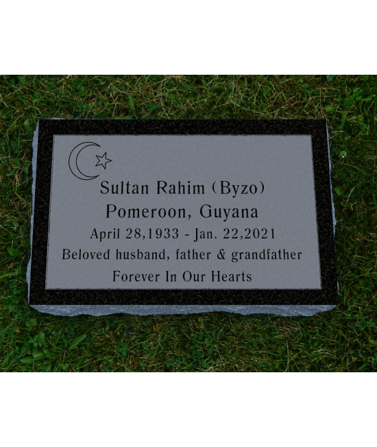 Plaque Funéraire Noire Non poli #112