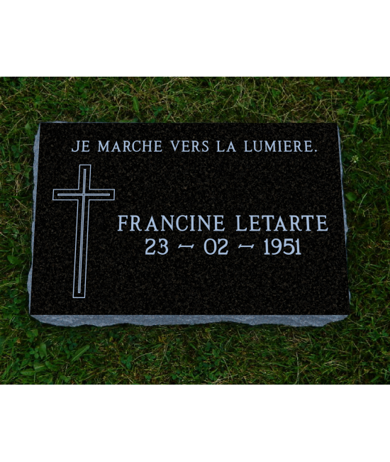 Plaque Funéraire Noire Polie #114