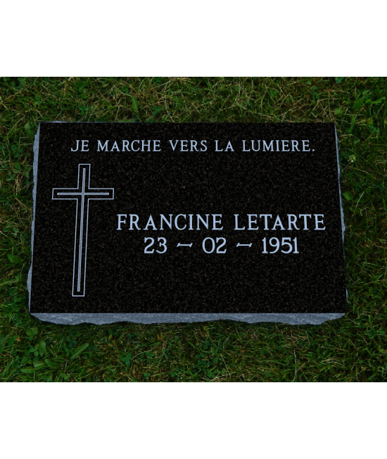 Plaque Funéraire Noire Polie #114