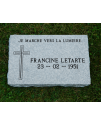 Plaque Funéraire Grise Scié #114