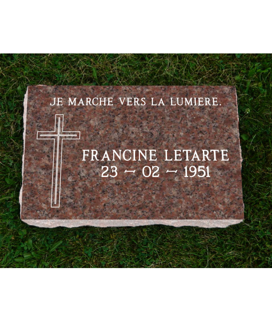 Plaque Funéraire Rose Polie #114