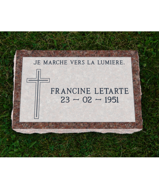 Plaque Funéraire Rose Non poli #114